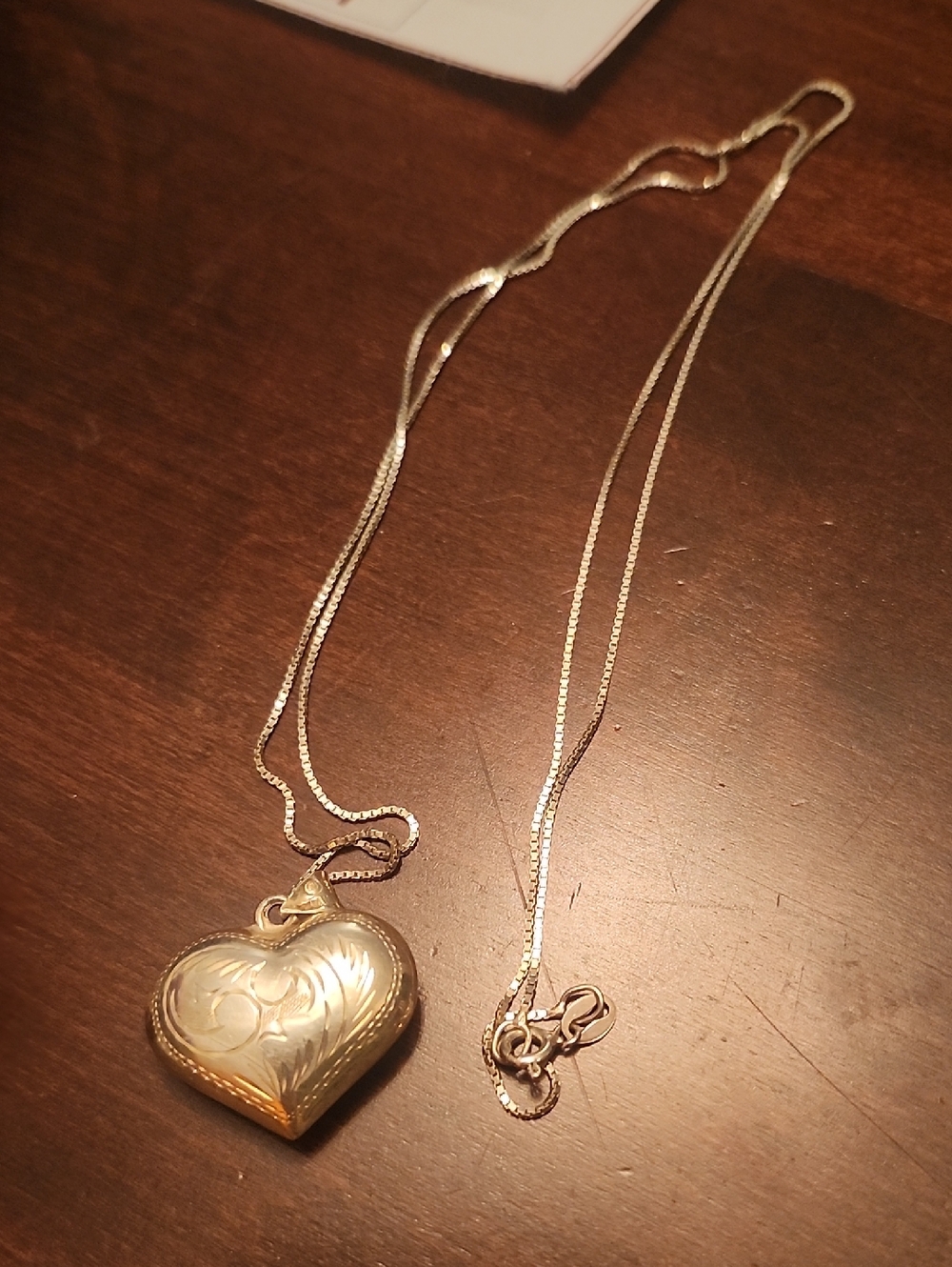 Vintage Heart Pendant Necklace - Sterling Silver